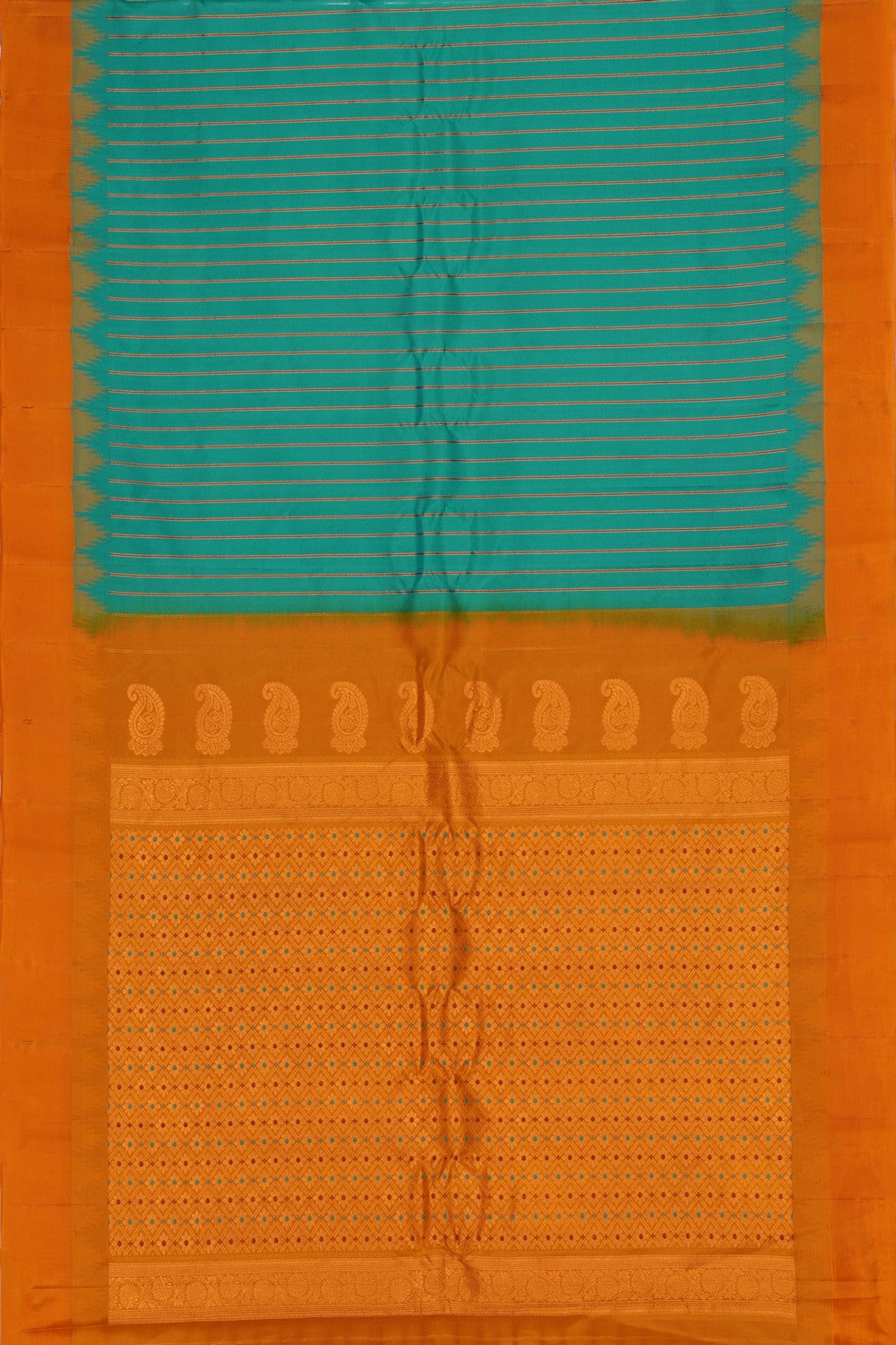 Image of Gadwal Silk Sea Green Saree